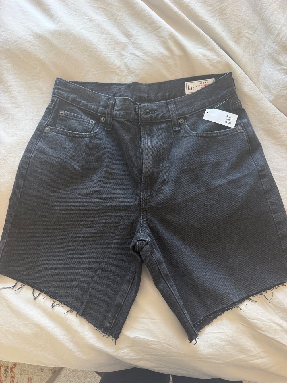 GAP Black Women's Denim Cutoff Bermuda Shorts